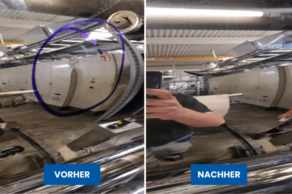 Vorher/Nachher vergleich Graf Oberflächentechnik