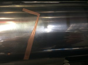 Beschädigung durch Tampongalvanisieren mit Kupfer aufgefüllt Beschädigung durch Tampongalvanisieren mit Kupfer aufgefüllt